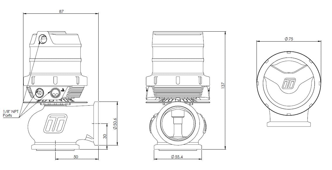 GenV CompGate40HP ‘High Pressure’ 35psi External Wastegate (Black)