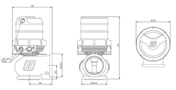 GenV CompGate40HP ‘High Pressure’ 35psi External Wastegate (Black)