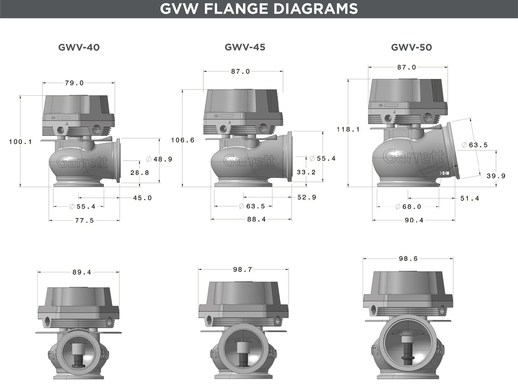 Garrett GVW-50 External Wastegate Kit 50mm
