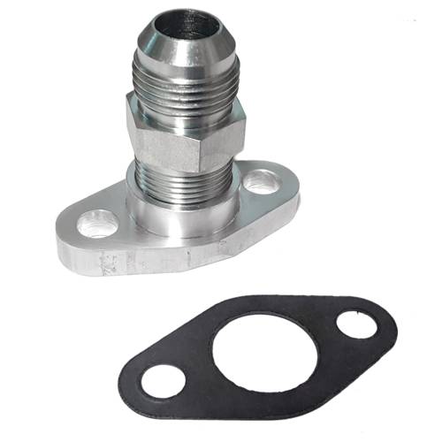 Flange, Oil Drain (oil return), BIG (high volume), -12 AN, Garrett GT55 GTX55 GT47 GTX47